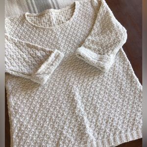 Hand knit cream women’s cotton sweater